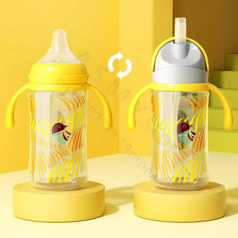 for Pigeon 3rd generation bottle/wide diameter bottle/bottle conversion straw cup head+handle//glass and PPSU universal