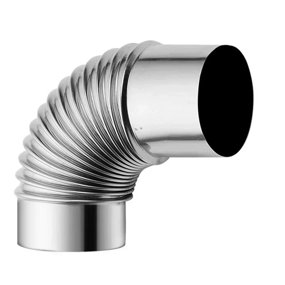 50mm-100mm Stove Flue Pipe Elbow Stainless-Steel Flue Stove Pipe Chimney Gas Wood Stoves Heater Exhaust
