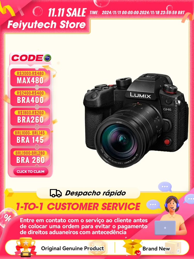 Panasonic LUMIX GH6 Mirrorless Camera M4/3 Digital Compact 25.2MP 4K Video 5 Axis Image Stabilizer Professional Photography