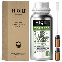 HIQILI Pure Tea Tree Essential Oil - Natural Home Fragrance for Humidifiers and Candles, Various Size Options (500ml Tea tree)