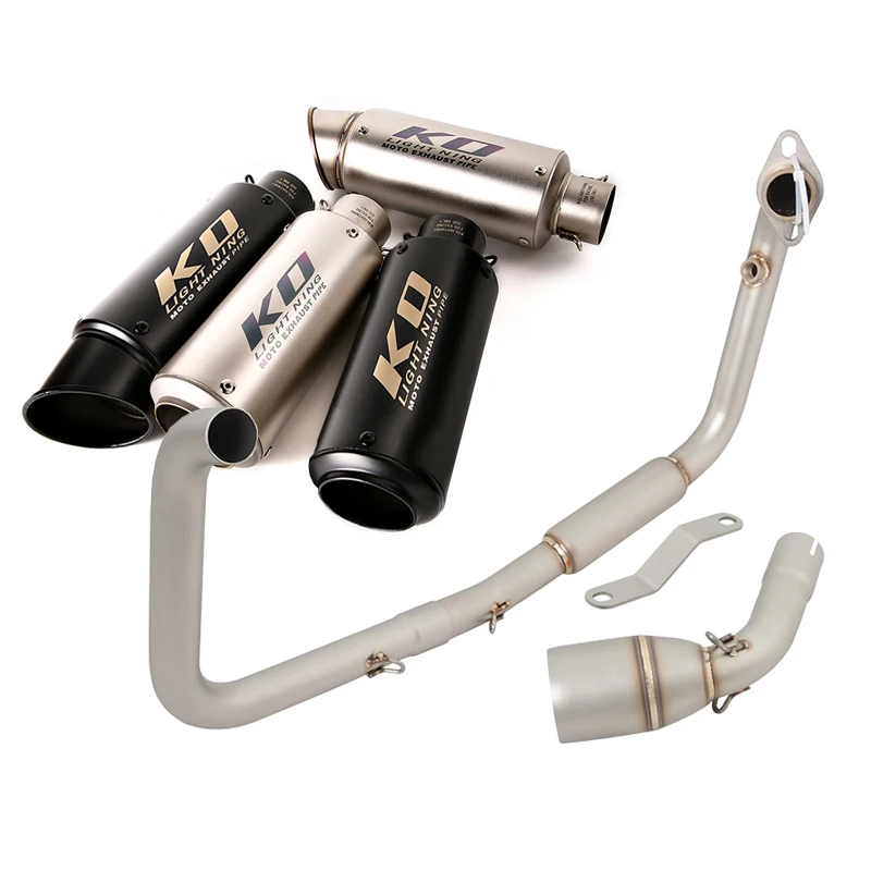 

For Benelli TNT 125 2017-2023 Complete Exhaust System Motorcycle Header Mid Link Pipe Slip On 51mm Muffler Silencers DB Killer