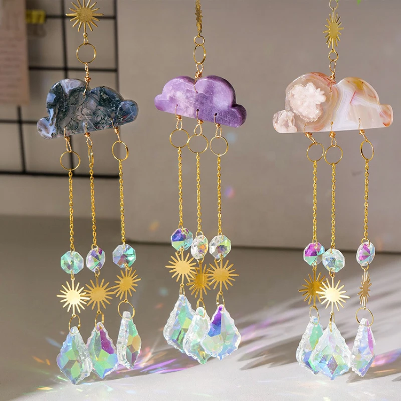 

Natural Crystal Cloud Sun Catcher Crystal Pendant Hanging Decor Sun Catcher Crystal Hanging Decor Suncatchers Ornaments Gift