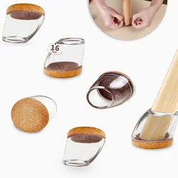 Silicone Chair Leg Protectors with Non - Slip Felt - Floor Saver Caps for Angled Furniture Legs (16 Pack) (Diameter 14 - 19mm)