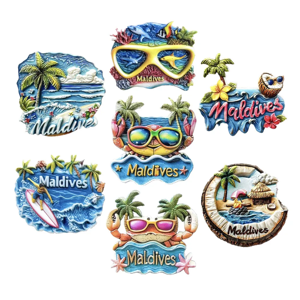 3D Fridge Magnets Refrigerator Sticker Handicraft Gift Decoration Asia Maldives Resin Tourism Souvenir magnetic fridge magnets magnetic sticker magnetic fridge stickers refrigerator decor