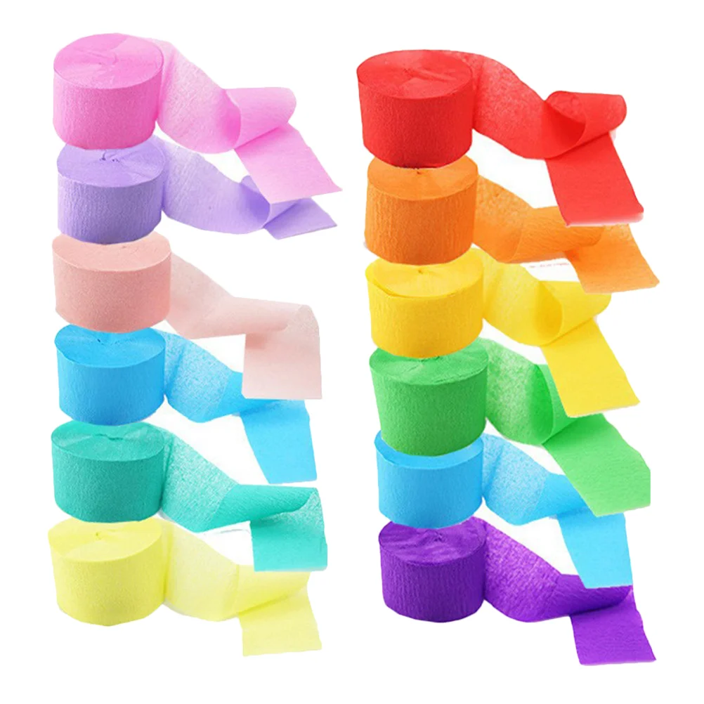 

12 Pcs Party Crepe Paper Wedding Décor Celebration Prop Decorations Birthday Streamerss For Partyss For Partys For Partyss For