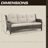 Outdoor Patio Couch Wicker Sofa - 3 Seater Rattan Sofa for Outside Patio Garden with Deep Seating and Olefin Cushions(Mi 3