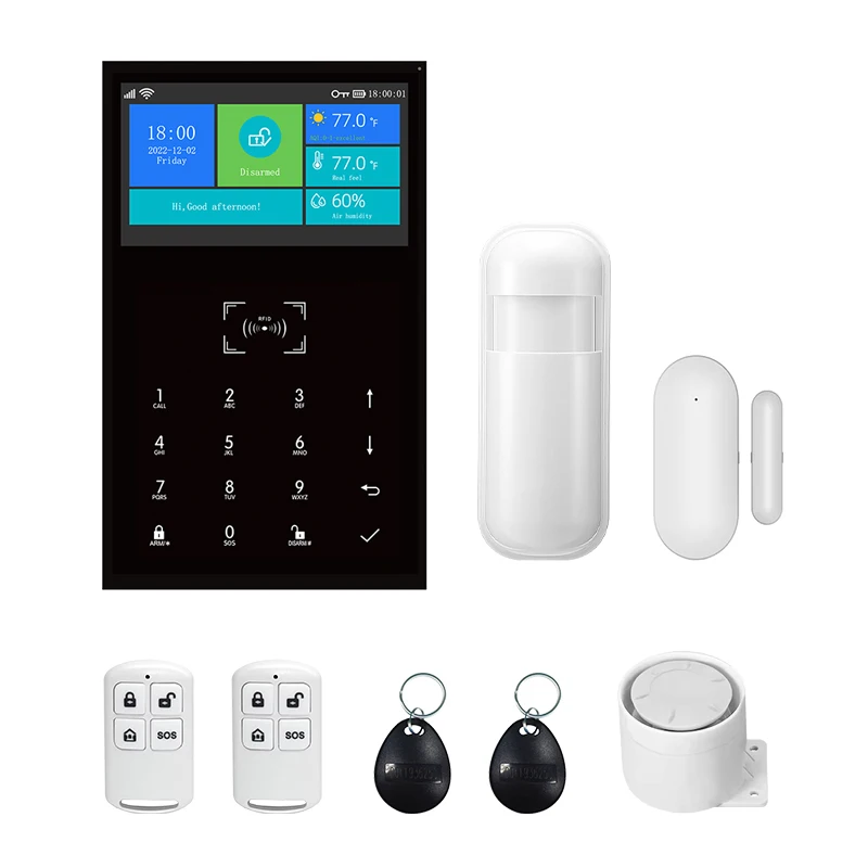 PGST 2G GSM WiFi Tuya Alexa sistema de alarma Kit Set vida inteligente sistema de alarma de casa automatización protección de seguridad Sensor de movimiento de puerta