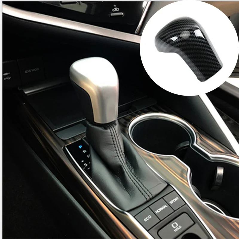 

Carbon Fiber Look Car Gear Shift Knob Cover Trim For Toyota Camry 2018 2019 2020 2021 2022 2023 Auto Interior Handle Stickers