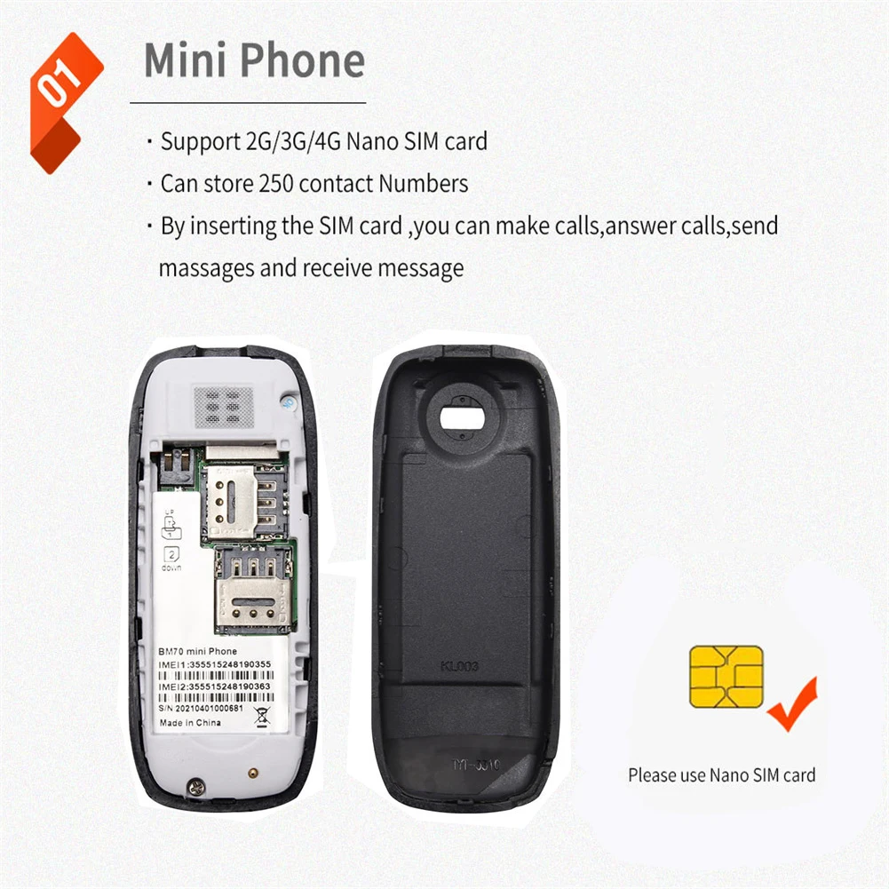 Mini malý mobilní buňka telefon dvojí karta dvojí pohotovostním mini mobilní telefon dialer 0.66 palec dialer 350mah baterie telefon s ucho hák