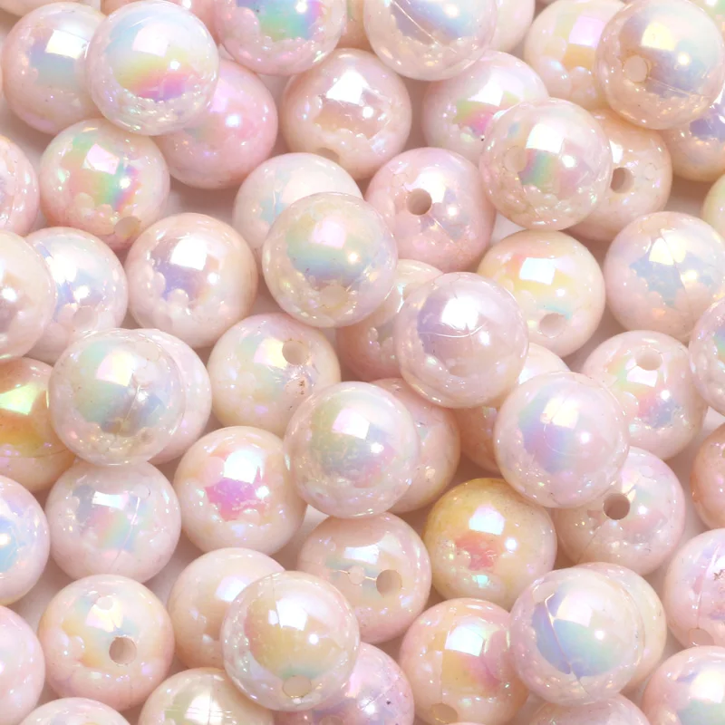 Vibrant Rainbow Acrylic Round Beads for DIY Jewelry & Crafting