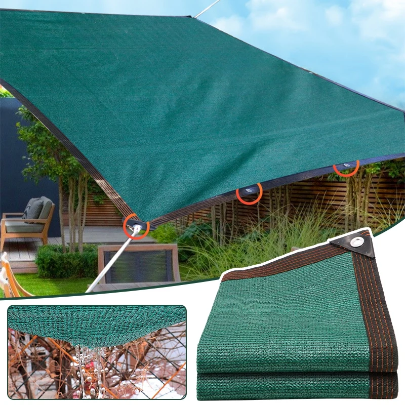 Outdoor Sunshade Net Anti-UV Garden Sunshade Sail Net Balcony Patio Canopy Yard Shade Mesh Swimming Pool Camping Awning