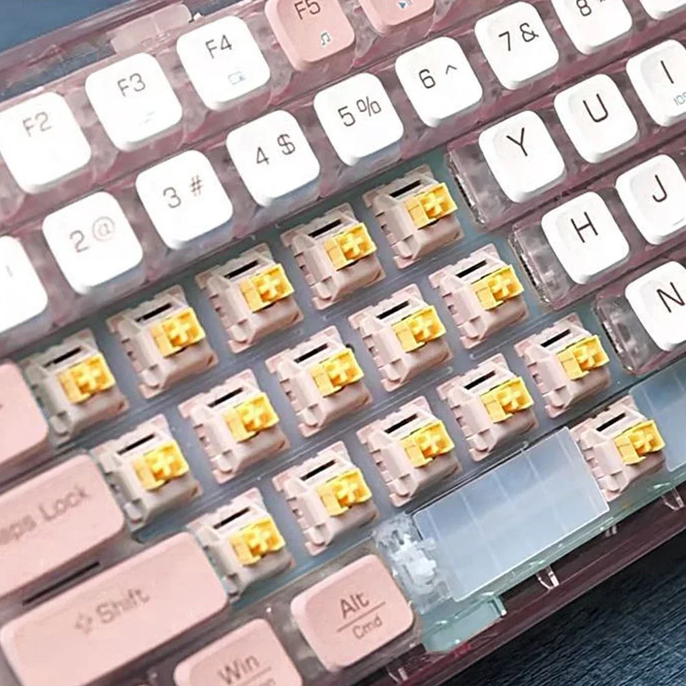 10Pcs Outemu Silent Peach V2 스위치 Lubed 업데이트 Silent Lemon 스위치 기계식 키보드 선형 촉각 3Pin 맞춤형 핫 스왑