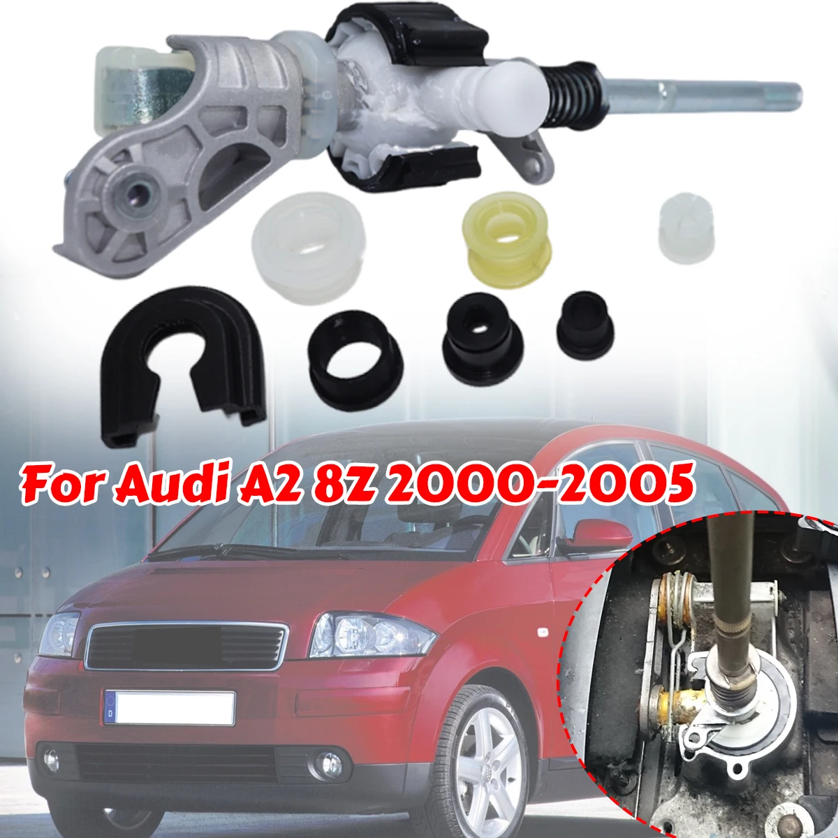 For Audi A2 8Z 2000 2001-2005 Complete Gear Shifter Selector Lever Guide Bearing Shell Bushing MT Shifting Issue Fix Linkage End
