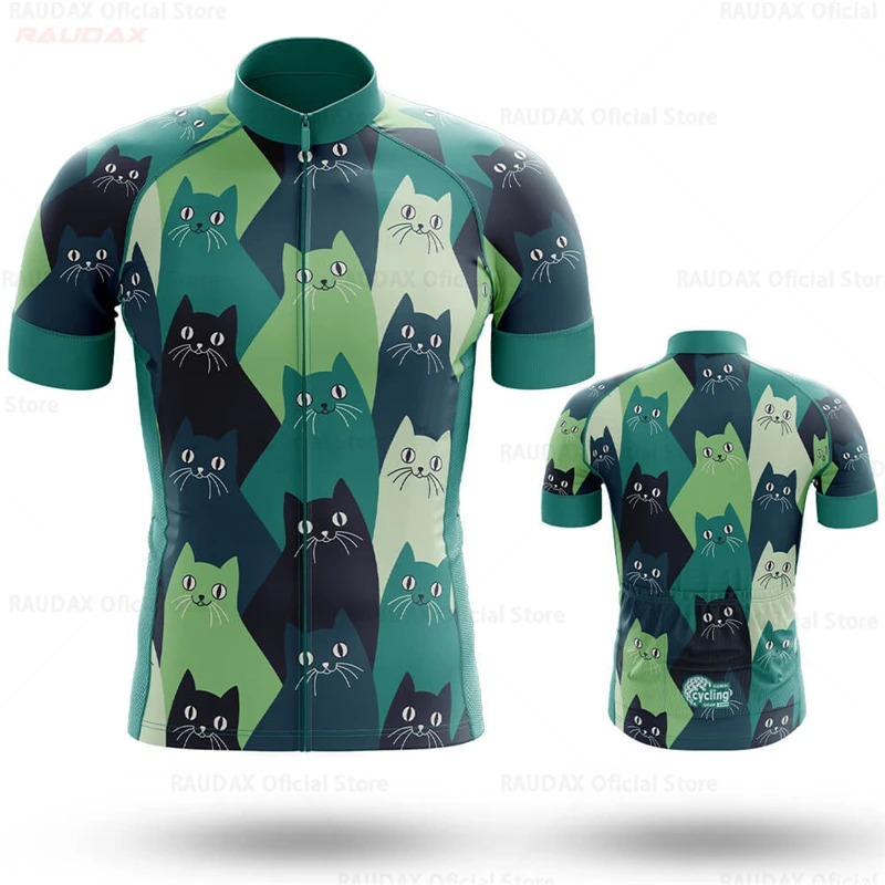 Cycling Jerseys Man 2025 Funny Cat Team Summer Short Sleeves Bike Jersey Maillot Ropa Ciclismo Road Bike Riding Cycling Shirts - 2