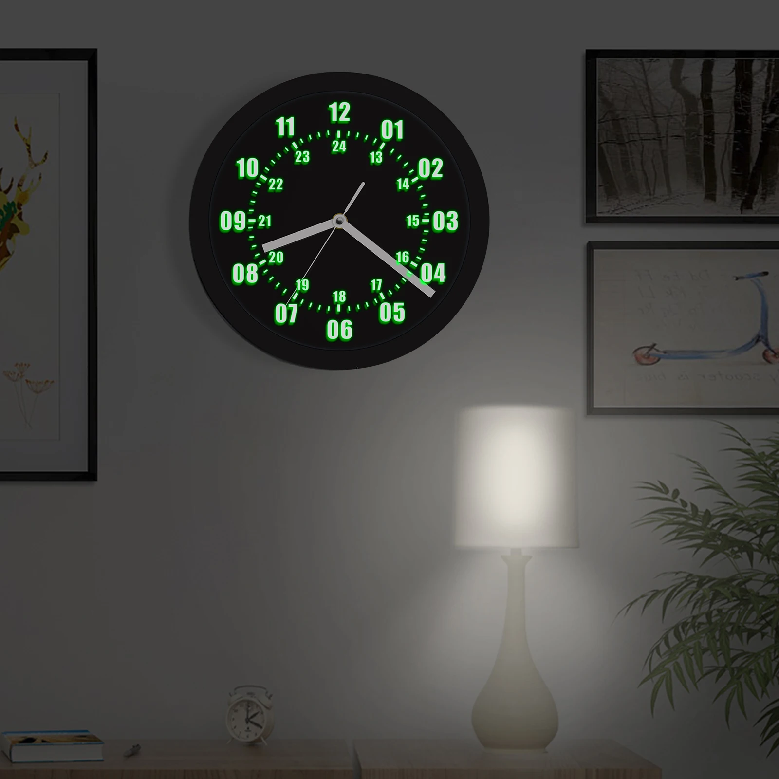 

Aircraft Aviation Gauges LED Indoor Outdoor Wall Clock Remote Control Luminous Wall Clock Night Lighting Seven Colors Adjustable