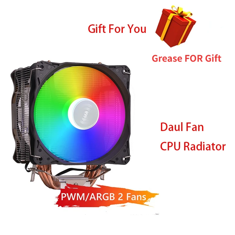 

SAMA 4 Heat Pipes CPU Cooler 4 Pin PWM ARGB PC Quiet Intel LGA 2011 1150 1151 1200 1700 X79 X99 E5 AMD AM3 AM4 CPU Cooling Fan