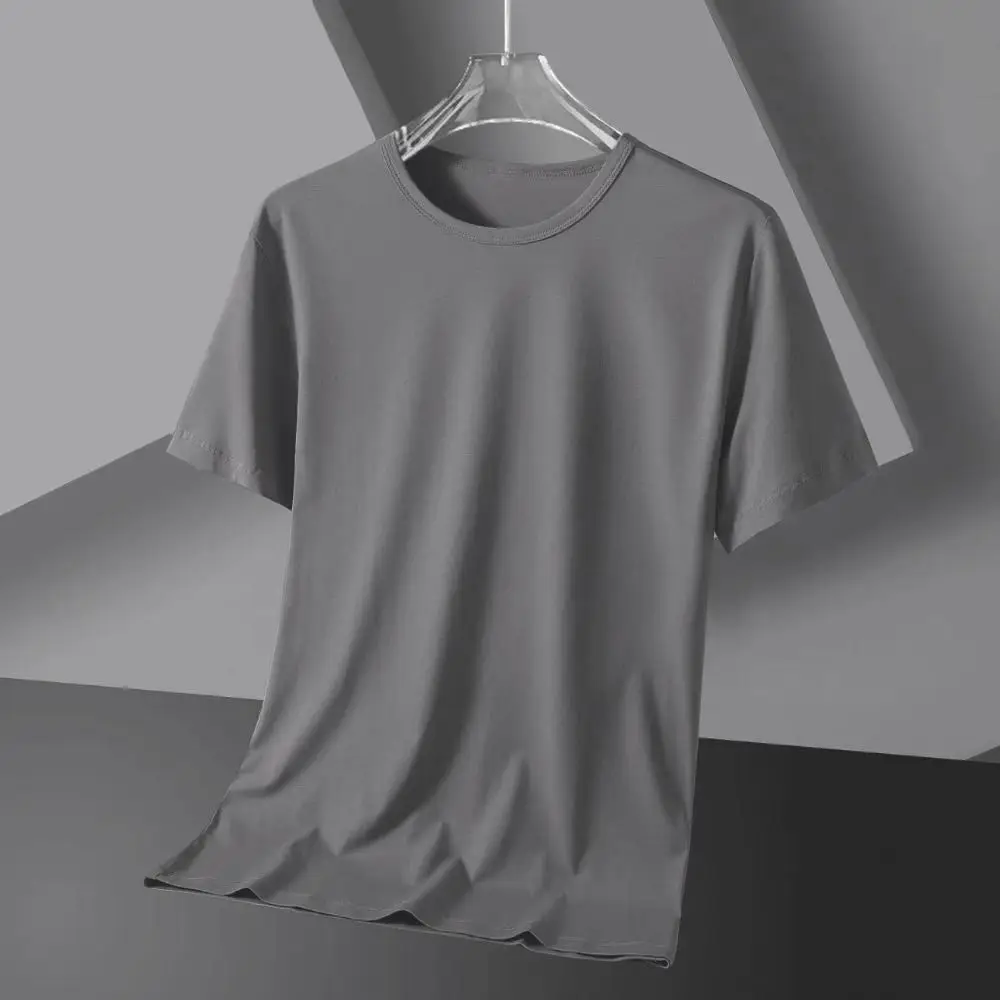Description Picture 4 of itemNew Round Neck T Shirts for Men Simple Large Size Short Sleeve T-shirt Loose Bottoming Shirt Men's Basic T-shirt All-match