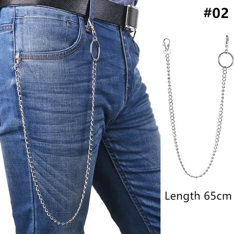 Chain On The Jeans Pants Women Men Long Trousers Hipster Keychain Chains For Pants Hipster E Girl Boy Clothing Accessories