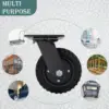 Swivel Heavy Duty Caster Wheel, 6 Inch*2, 800lb Capacity, Black Rim, Solid Rubber, Cast Iron,Outdoor, Flat Free for Carts, Dolly 5