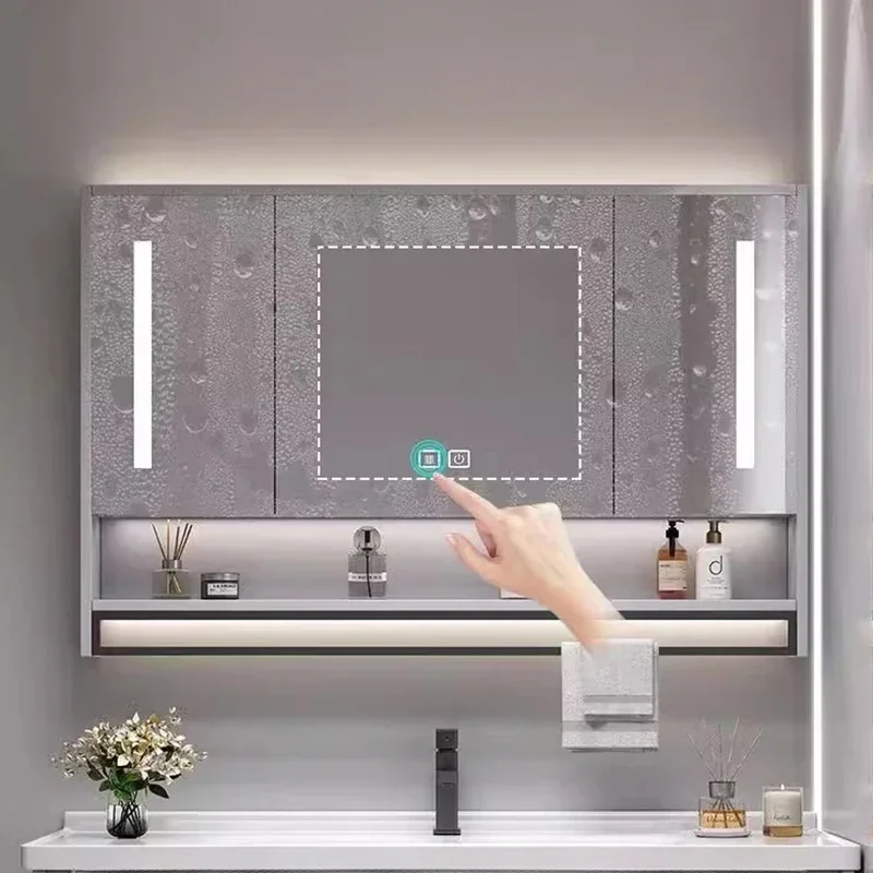 Simple Bathroom Cabinet Washstand Vanity with Sink Together Storage Mirror Cabinet Fashion Furniture