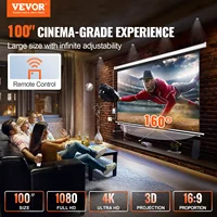 SucceBuy Electric Motorized Projector Screen 100in16:9 4K 1080 HD Wall Mount Movie Screen for Family Home Office Movie Theater - Image 2