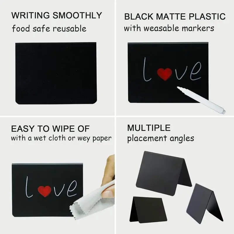 블랙 칠판 표지판, 식품 표시 태그, 1 개 분필 마커, 식품 표시, 장소 이름 비즈니스, 12 개