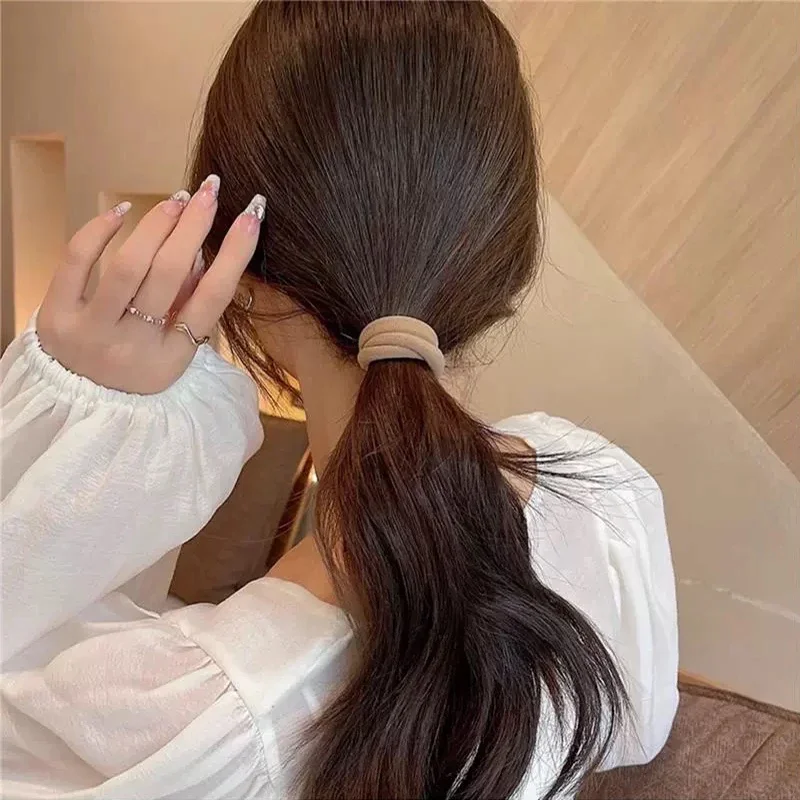20/200 stücke Braun Beige Nylon Haar Ringe Frauen Süße Mädchen Grundlegende Hohe Elastische Haarbänder Seil Krawatten Pferdeschwanz Halter stirnband – Detail 14