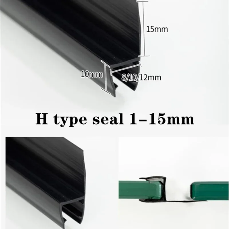 Black shower screen seal strip for 6mm-12mm Glass pvc bath shower Door bottom Sweep Waterproof Window Weatherstrip Glue-free door seal strip sealing strip tape window seal strip rubber seal strip shower door seal waterproof tape silicone seal strip