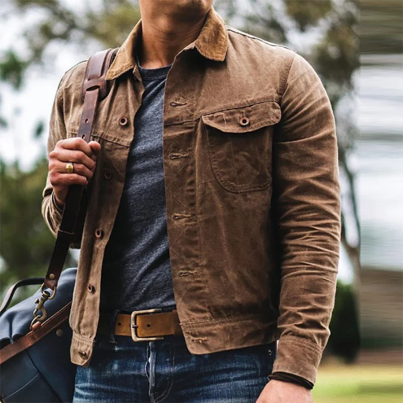 

2023 New Men's Casual Trend Cardigan with Lapel Single Breasted Jacket Jacket Jacket for Men