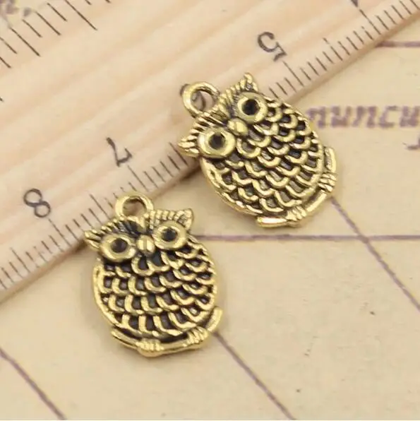 

20pcs 18x13mm Alloy Charms Double Sided Lovely Owl Tibetan Bronze Silver Pendants EF3648 49