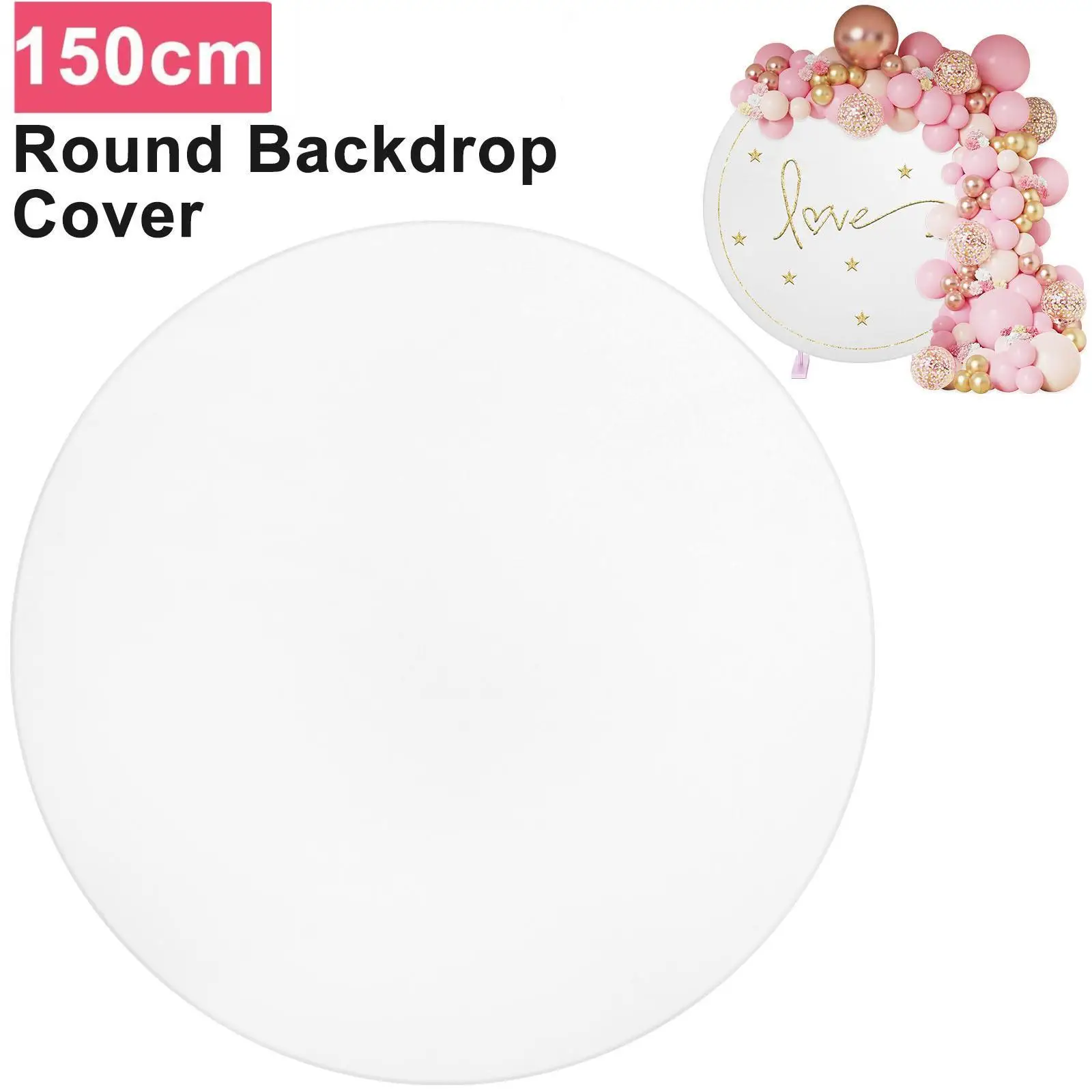 Round Arch Cover Elastic Arch Backdrop Stands Cover White Round Photo Background Polyester Round Arch Stand Cover for Decor