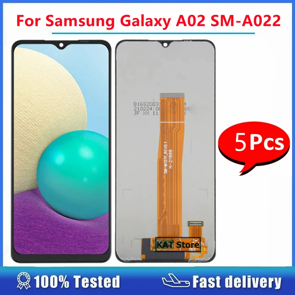 

5 шт./лот, совместим с Samsung Galaxy A02 SM-A022 A022, ЖК-дигитайзер, полная сборка, без замены рамки