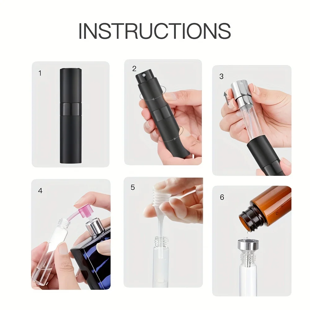 1/3 Piece 8ml Perfume Spray Bottle, Refillable, Travel, Easy Spray, Empty Cologne Dispenser, Portable Sprayer