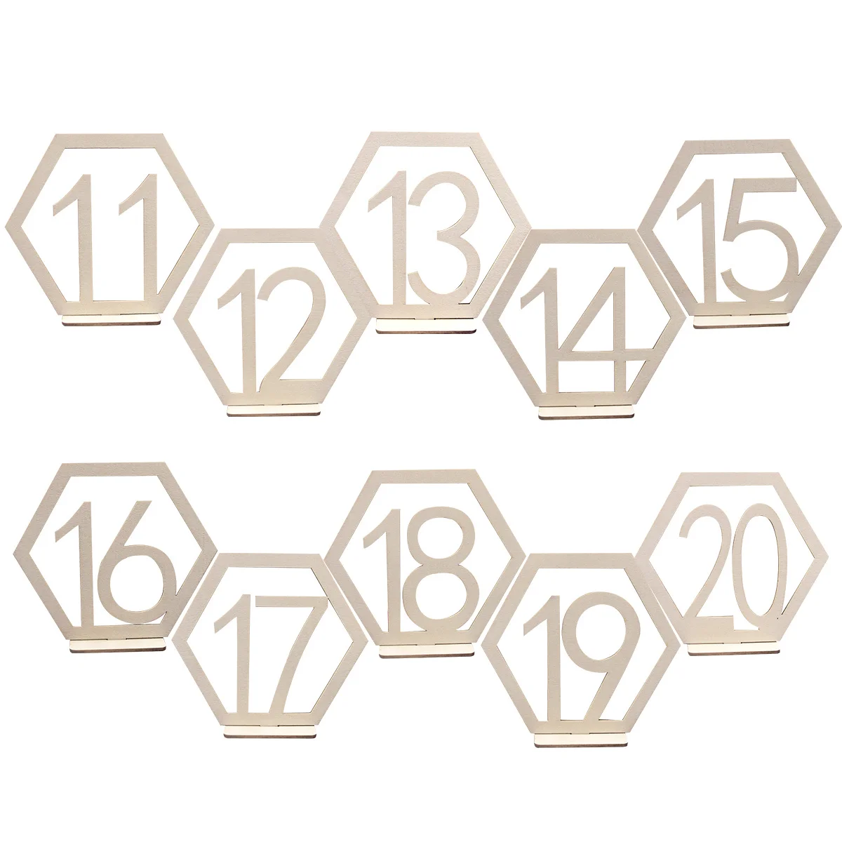 10Pcs Table Sign Cards Hollowed Wooden Number 1-10 Guests Seat Signs for Wedding Event Birthday Party Decorations Card Holders