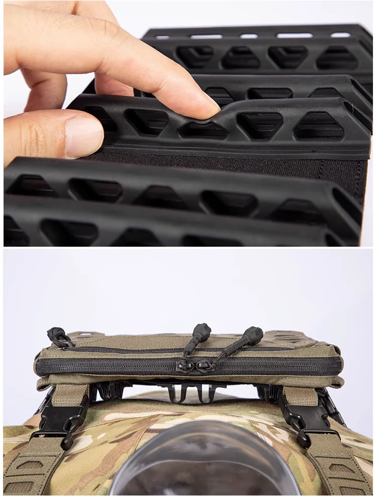 Sommer Taktische Weste Brust Rig Tasche Atmungsaktive Pad Gummi Dämpfung Pad Rückwand Haken Schleife Gurtband Hängen Platte Jagd Ausrüstung – Detail 19