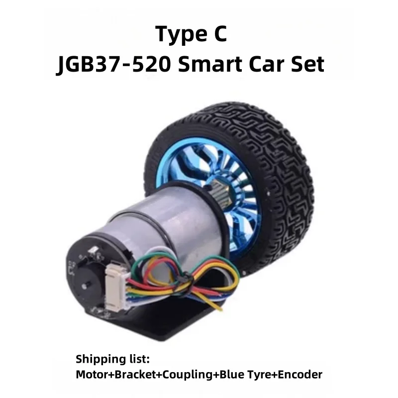 

6V12V24V JGB37-520 Smart/Intelligent Car Chassis Kit DC Motor+Tyre+Bracket+Encoder+Coupling Tracking Two-Wheeled Self-Balancing