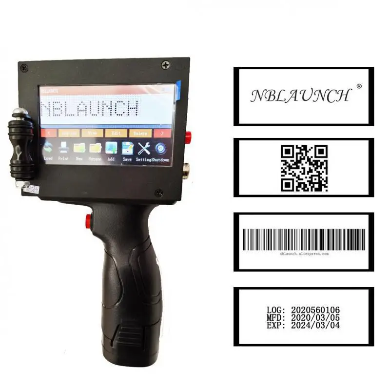 

Handheld Inkjet Printer QR Code Barcode Logo printing Expiry Production Date Touch Screen Intelligent Usb Label Coding Machine