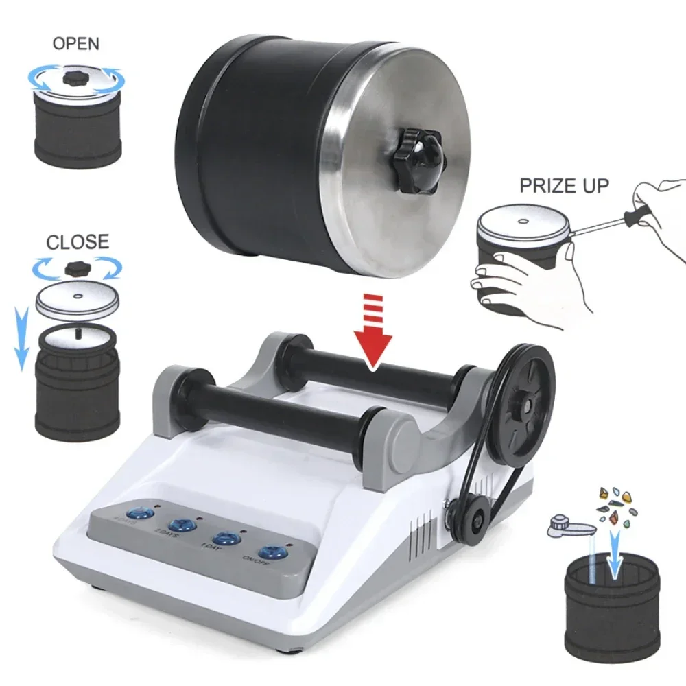 Rock Polishing Kit Adjustable Timer Science and STEM Gifts for Kids 6+ Geology Toys