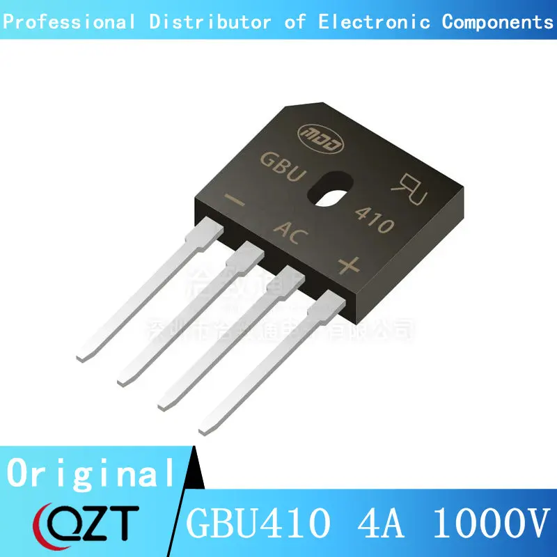 10pcs/lot GBU410 Bridge Rectifier Diode 4A 1000V GBU-4 (SIP-4) Single Phase Full Wave 4 Amp 1000 Volt GBU 410 chip New spot 5pcs lot diode bridge rectifier kbpc5010 kbpc1010 kbpc1510 kbpc2510 kbpc3510 gbj1510 gbj2510 gbj3510 gbu1510 gbu3510 rectifiers