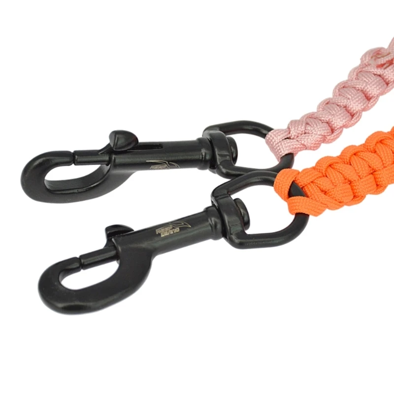 Scubas Diving Swival Bolts Hook Marine Grade Steel Hook Clip with Braided Rope Lanyard Anti-lost Safety Rope 3