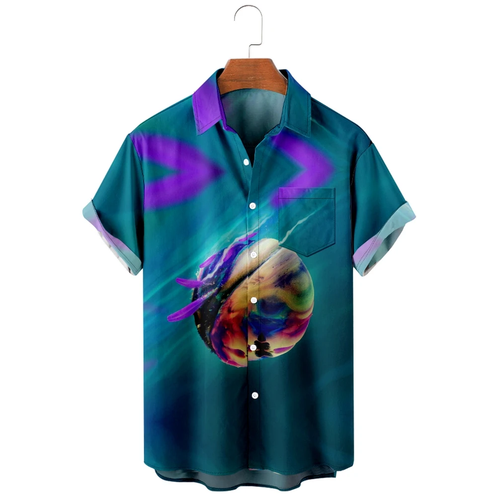 

Men's Hawaiian Shirt loose top 3D print men's shirt fashion shirt men's T-shirt breathable summer short sleeve