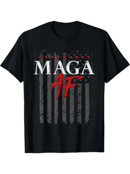 MAGA AF over flag - Cotton Tee