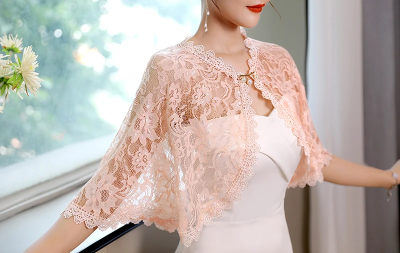 Black Lace Bolero Women Wedding Jacket Bridal Wraps Evening Party