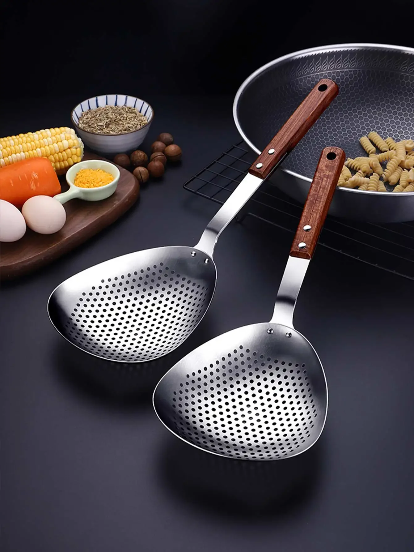 

Ложка из нержавеющей стали, Дуршлаг Из перечной кукурузы, утолщенная ложка-Лапша для пельменей, для домашней кухни, большая суповая ложка