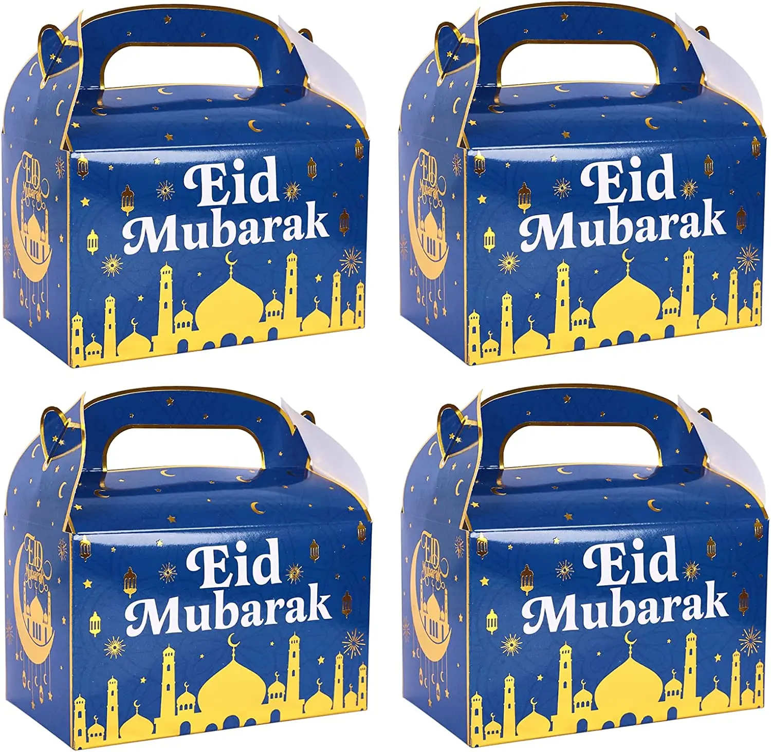 

Eid Mubarak Treat Gifts Boxes, Ramadan Mubarak Paper Sweets Candy Bags, Ramadan Kareem Goodie Candy Box Favor Boxes, 12 Packs