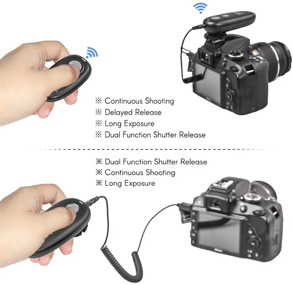 Professional 60M Wireless Camera Shutter Release Remote Control For Auto-focus, Single, continuous, delay, bulb shooting