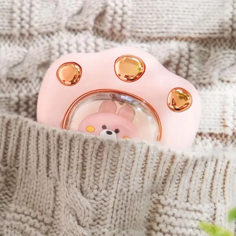 Portable 2400mAh Cartoon Hand Warmer Mini Portable USB Rechargeable Cute Hand Warmer Heating Night Light With String Winter portable hand warmer