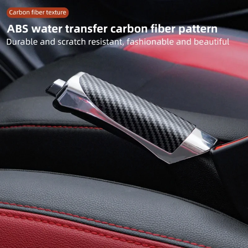 Car Handbrake Grip Carbon Fiber Car Hand Brake Protector Cover Anti-Slip Auto Hand Brake Sleeve Interior Accessories Decor hand brake cover