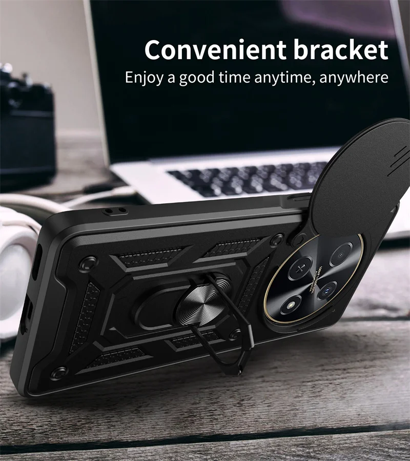 Armor Shockproof Back Cover with Magnetic Ring Holder