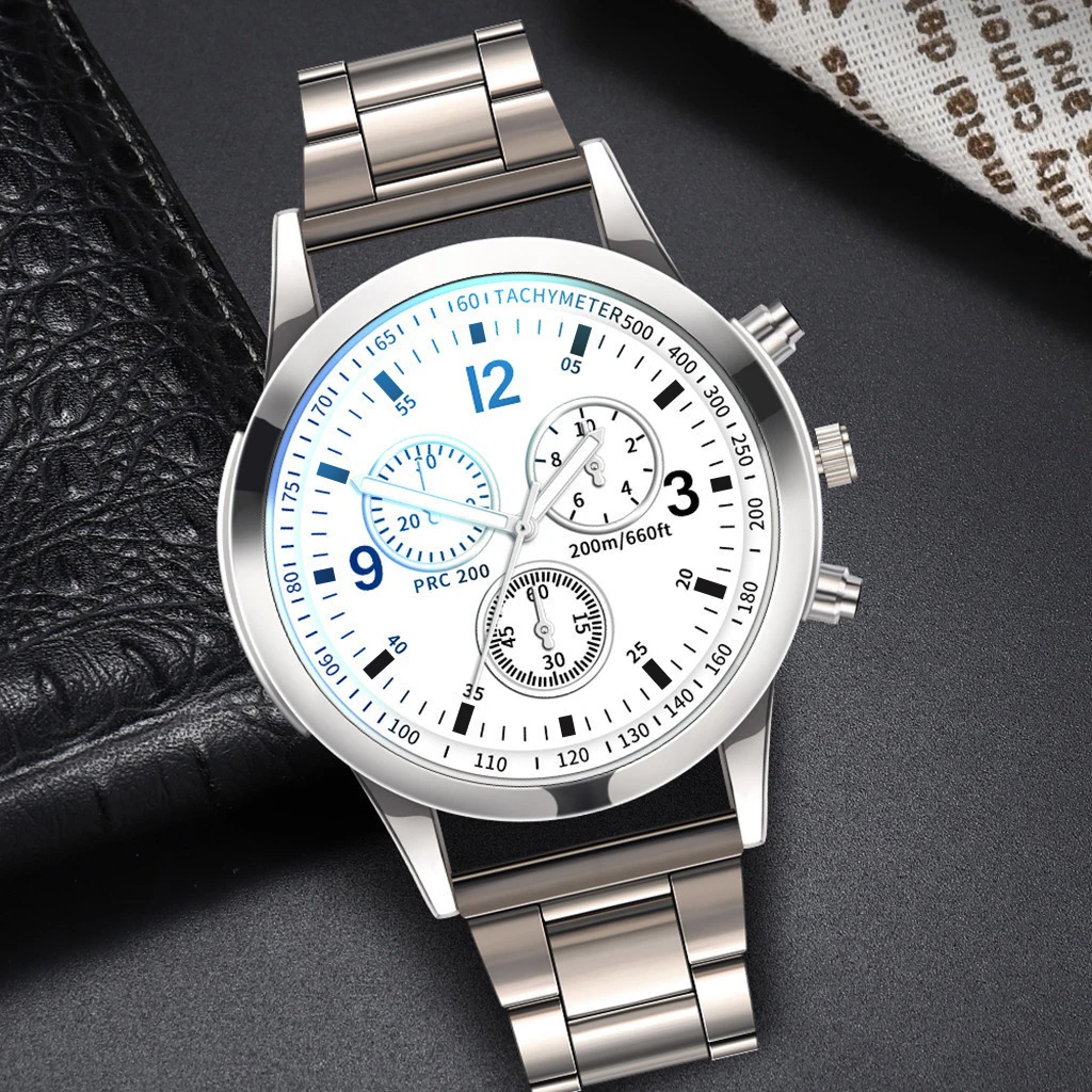 1/2PCS Men Business Watches Fashion Men’s Steel Band Quartz Watch with Bracelet（Box not Included）